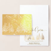 Golden Mountains and Trees Company Holiday Gruß Folienkarte (Anzeige)