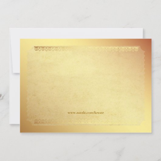 Golden Movie Ticket Einladung (Rückseite)