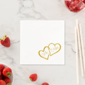 Golden | Mr. Modern Monogram Wedding Napkins Serviette (Beispiel)