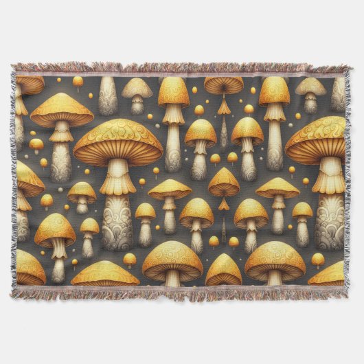 Golden Mushrooms Decke (Vorderseite)