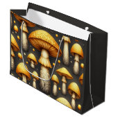 Golden Mushrooms Große Geschenktüte (Vorderseite Schrägansicht)