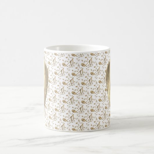 Golden Music Pick – Treble Clef Art Kaffeetasse (Mittel)