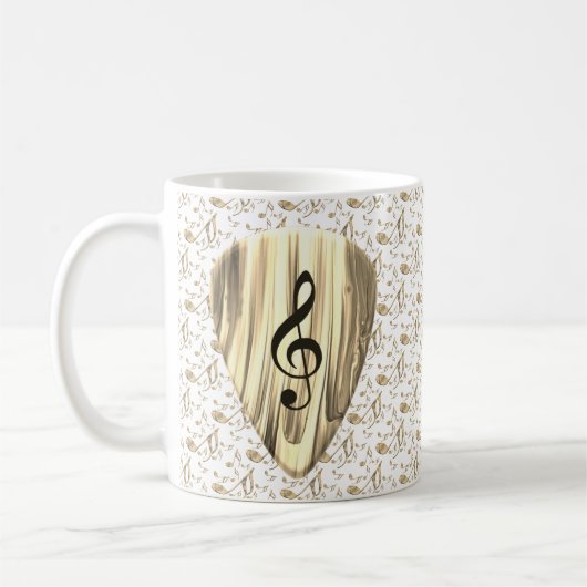 Golden Music Pick – Treble Clef Art Kaffeetasse (Links)