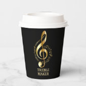 Golden Musical Design Paper Cup Pappbecher (Rückseite)