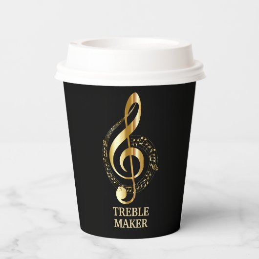 Golden Musical Design Paper Cup Pappbecher (Rückseite)