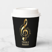 Golden Musical Design Paper Cup Pappbecher (Vorderseite)