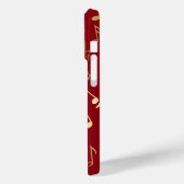 Golden Musical Notes on deep red Background Case-Mate iPhone Hülle (Rückseite / Links)