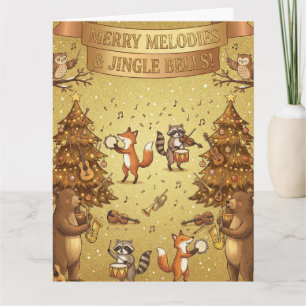 Golden Musical Weihnachten Tiere & Musik Karte