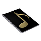 Golden Musiknote Spiral Notebook Notizblock (Rechte Seite)
