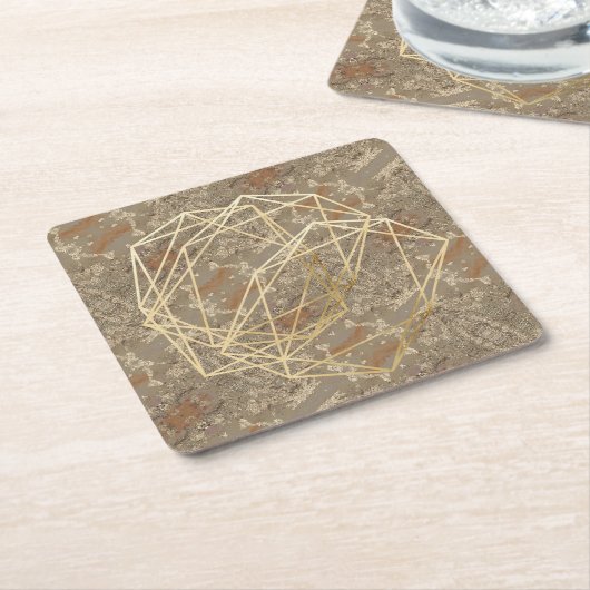 GOLDEN Muster Rechteckiger Pappuntersetzer (angewinkelt)