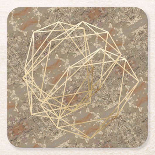 GOLDEN Muster Rechteckiger Pappuntersetzer (Vorderseite)