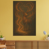 Golden Mystic Deer – Fine Art Collection   Leinwanddruck (Insitu (Wohnzimmer))