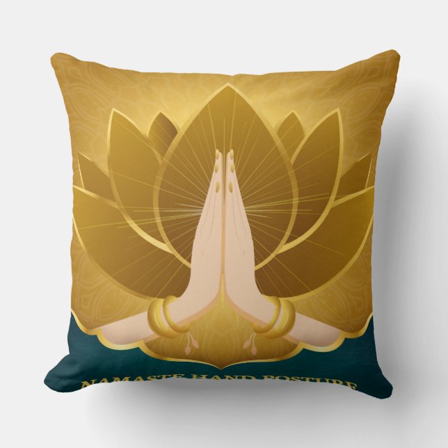 Golden Namaste Pillow Kissen (Vorderseite)