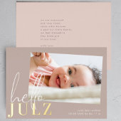 Golden Name Hello Foto Baby Geburtsankündigung Folieneinladung