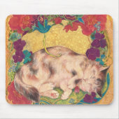  Golden Nap: Feline Serenity in Bloom Mousepad (Vorne)