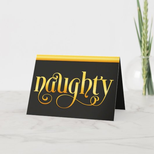 Golden Naughty Snowflake Feiertagskarte (Vorderseite)