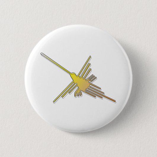 Golden Nazca Lines Hummingbird Button (Vorderseite)