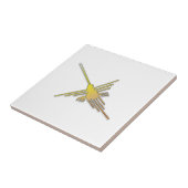 Golden Nazca Lines Hummingbird Fliese (Seite)