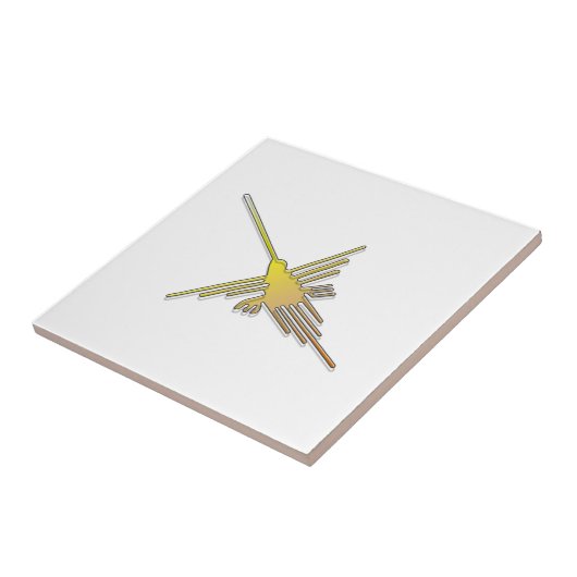 Golden Nazca Lines Hummingbird Fliese (Seite)