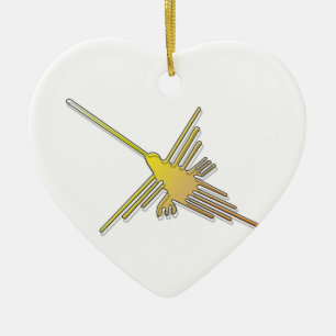 Golden Nazca Lines Hummingbird Keramik Ornament