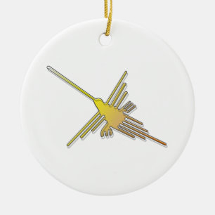 Golden Nazca Lines Hummingbird Keramikornament