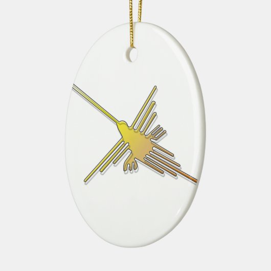 Golden Nazca Lines Hummingbird Keramikornament (Links)