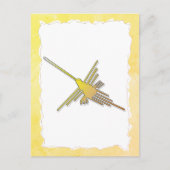 Golden Nazca Lines Hummingbird Old Torn Paper Postkarte (Vorderseite)