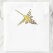 Golden Nazca Lines Hummingbird Ovaler Aufkleber (Tasche)