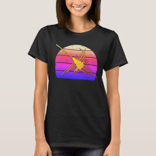 Golden Nazca Lines Hummingbird Retro Sunset T-Shirt