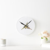 Golden Nazca Lines Hummingbird Runde Wanduhr (Zuhause)