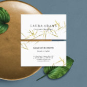 Golden Needles White | Eleganter Mode-Designer Visitenkarte