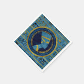 Golden Nefertiti auf blauem Marmorstein Serviette (Ecke)