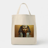  Golden Nefertiti Line Art Tote Bag – Modern Egypt Tragetasche (Rückseite)