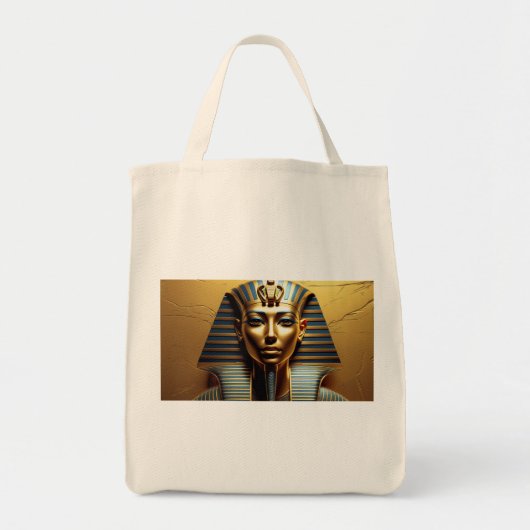  Golden Nefertiti Line Art Tote Bag – Modern Egypt Tragetasche (Vorne)