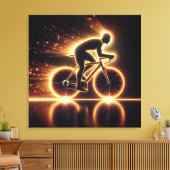 Golden Neon Bicycle Leinwanddruck (Insitu (Wohnzimmer))