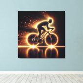 Golden Neon Bicycle Leinwanddruck (Insitu (Holzboden))