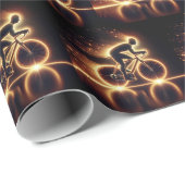Golden Neon Cyclist Geschenkpapier (Rolleneckpunkt)