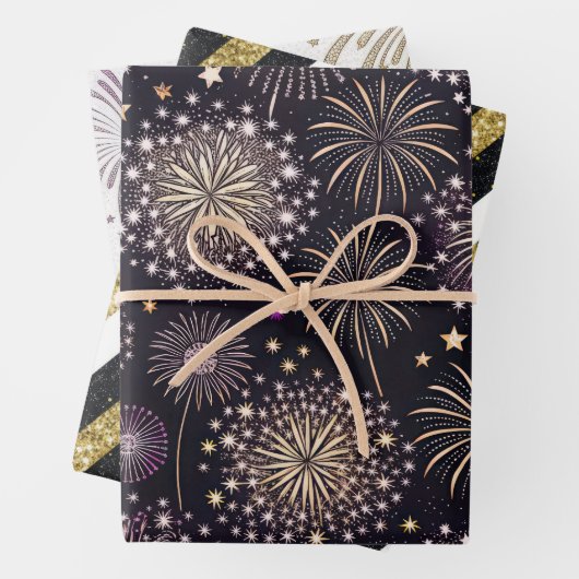 Golden New Year Geschenkpapier Set (Beispiel)