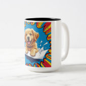 Golden Niedlich Dog Zweifarbige Tasse (VorderseiteRechts)