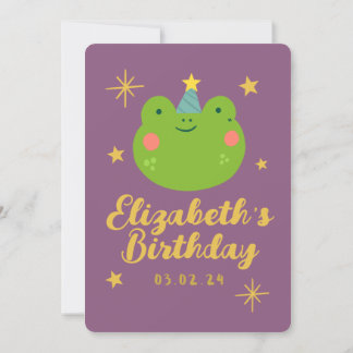 Golden Niedlich Froschwald mit Tieren Geburtstag Einladung