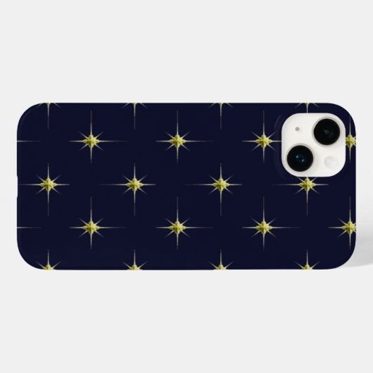 Golden Night Stars Pattern Case-Mate iPhone Hülle (Rückseite (Horizontal))