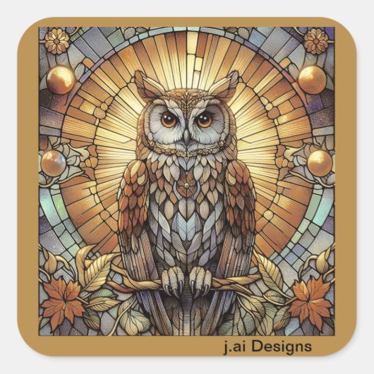 Golden Nocturne Quadratischer Aufkleber (Vorderseite)