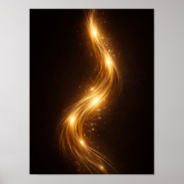 Golden Noir Abstract Wall Art – Luxury Gold Poster