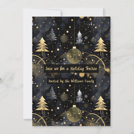 Golden Noir Christmas Einladung (Vorderseite)