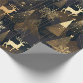 Golden Noir Christmas Forest Geschenkpapier (Ecke)