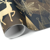 Golden Noir Christmas Forest Geschenkpapier (Rolleneckpunkt)