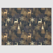 Golden Noir Christmas Forest Seidenpapier (Vorderseite)