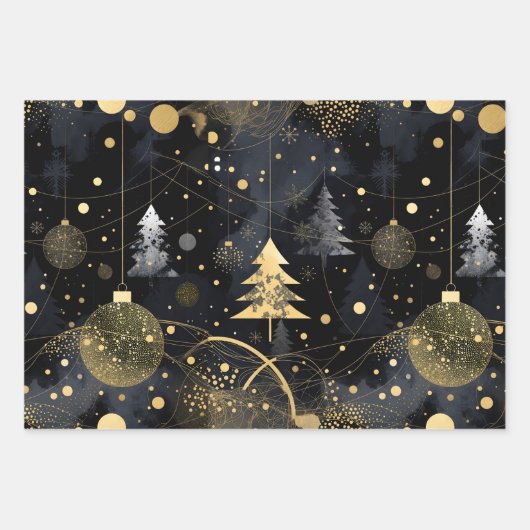 Golden Noir Christmas Geschenkpapier Set (Vorderseite 3)