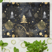 Golden Noir Christmas  Geschirrtuch (Gefaltet)