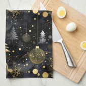 Golden Noir Christmas  Geschirrtuch (Viertel Falte)